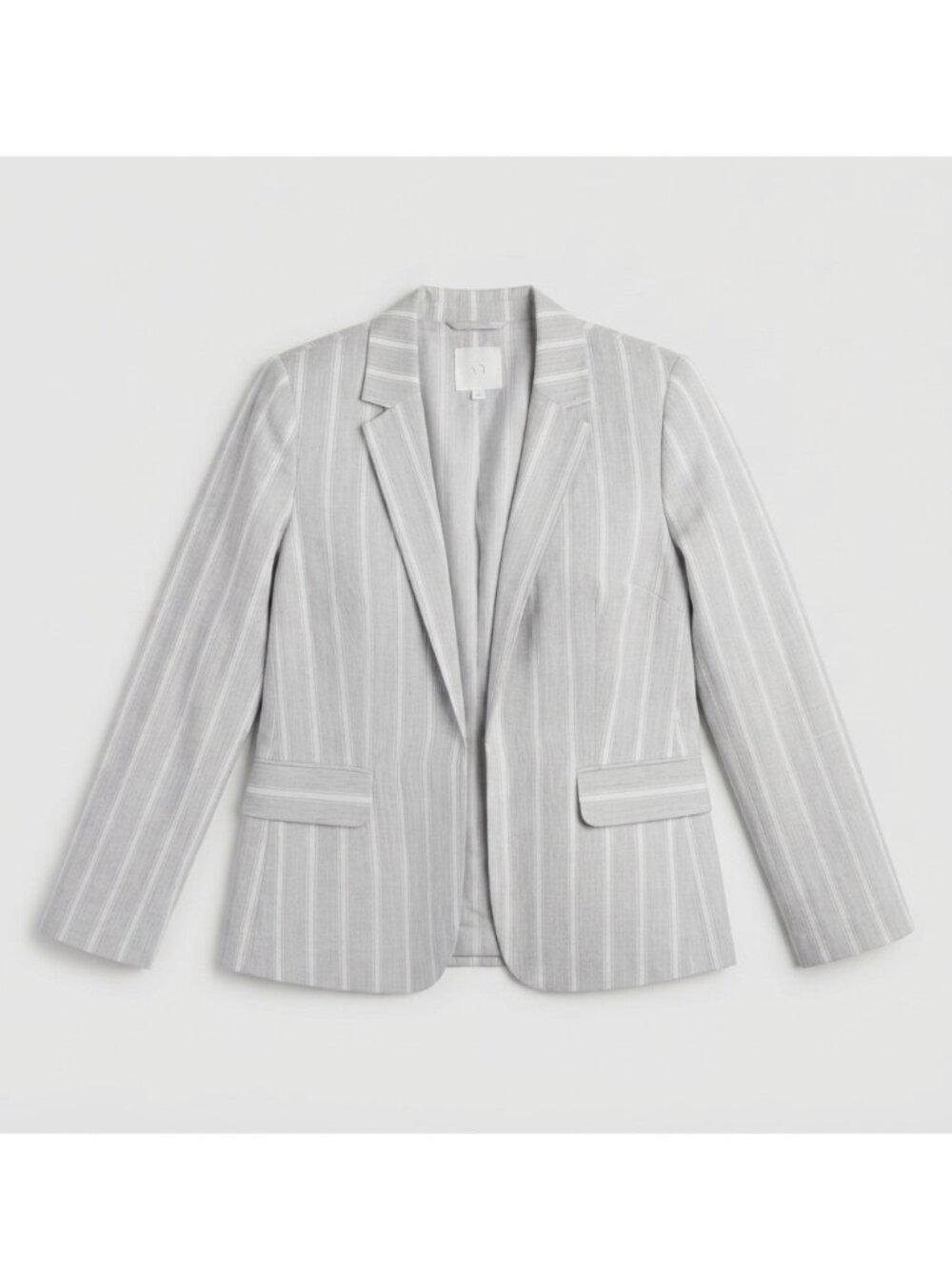 Calvin Klein Women's Light Striped Linen Blazer Size 2 beige and white